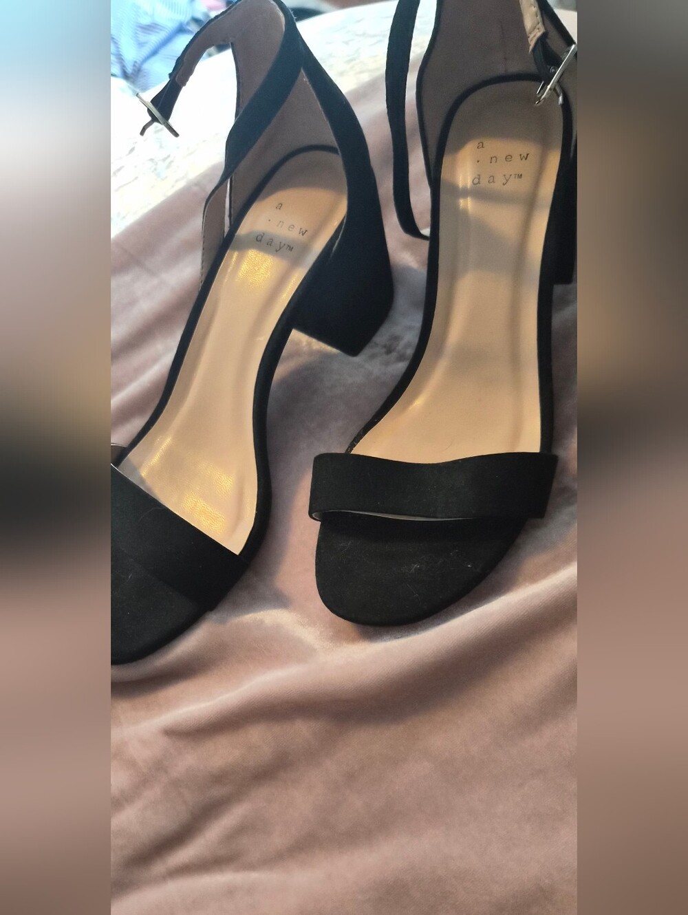 Classic Black Block Heel Sandals by Unknown Brand